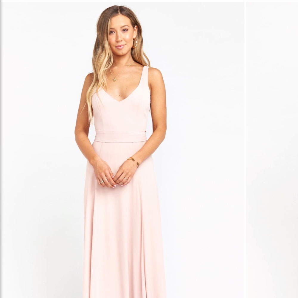 NWT Show Me Your Mumu Jenn Maxi Dress - Dusty Blush Crisp Bridesmaid Dress